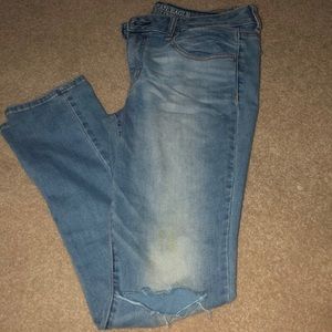 American Eagle mid waist faded jeans